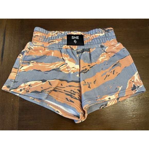 Darc Sport SHE EVERSON SWEAT SHORTS ORANGE CLASH CAMO Small 114 Of 500 - Picture 1 of 6